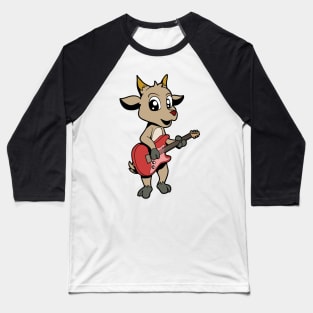 Cartoon goat playing electric guitar Baseball T-Shirt